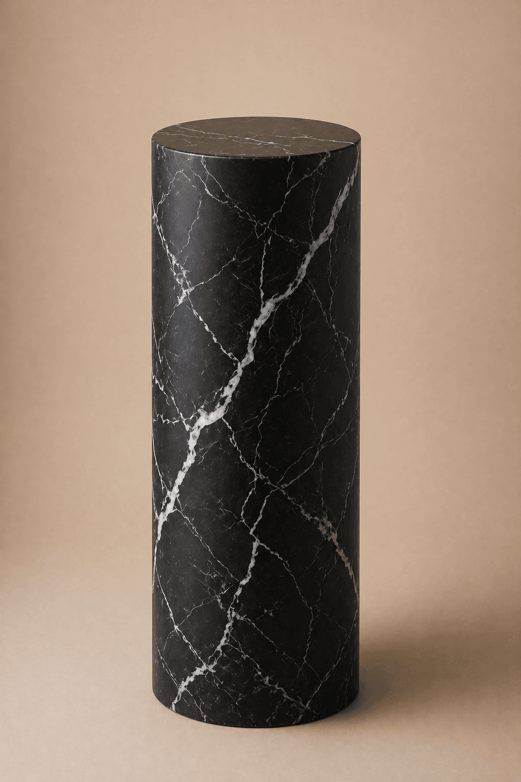 Black Alicante Laminate Cylinder Pedestal No. 12